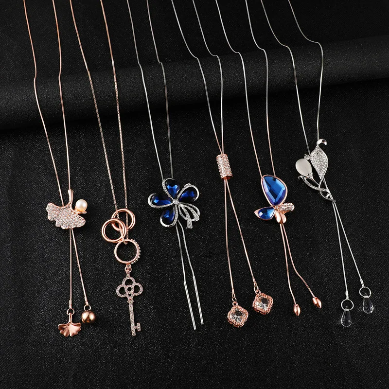 

Korean pendant jewelry gold accessories chain women butterfly necklace, As pic