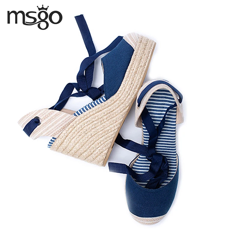 

Stock 2020 the cheapest Womens Casual Lace Up Wedge Espadrilles Sky Blue Shoes