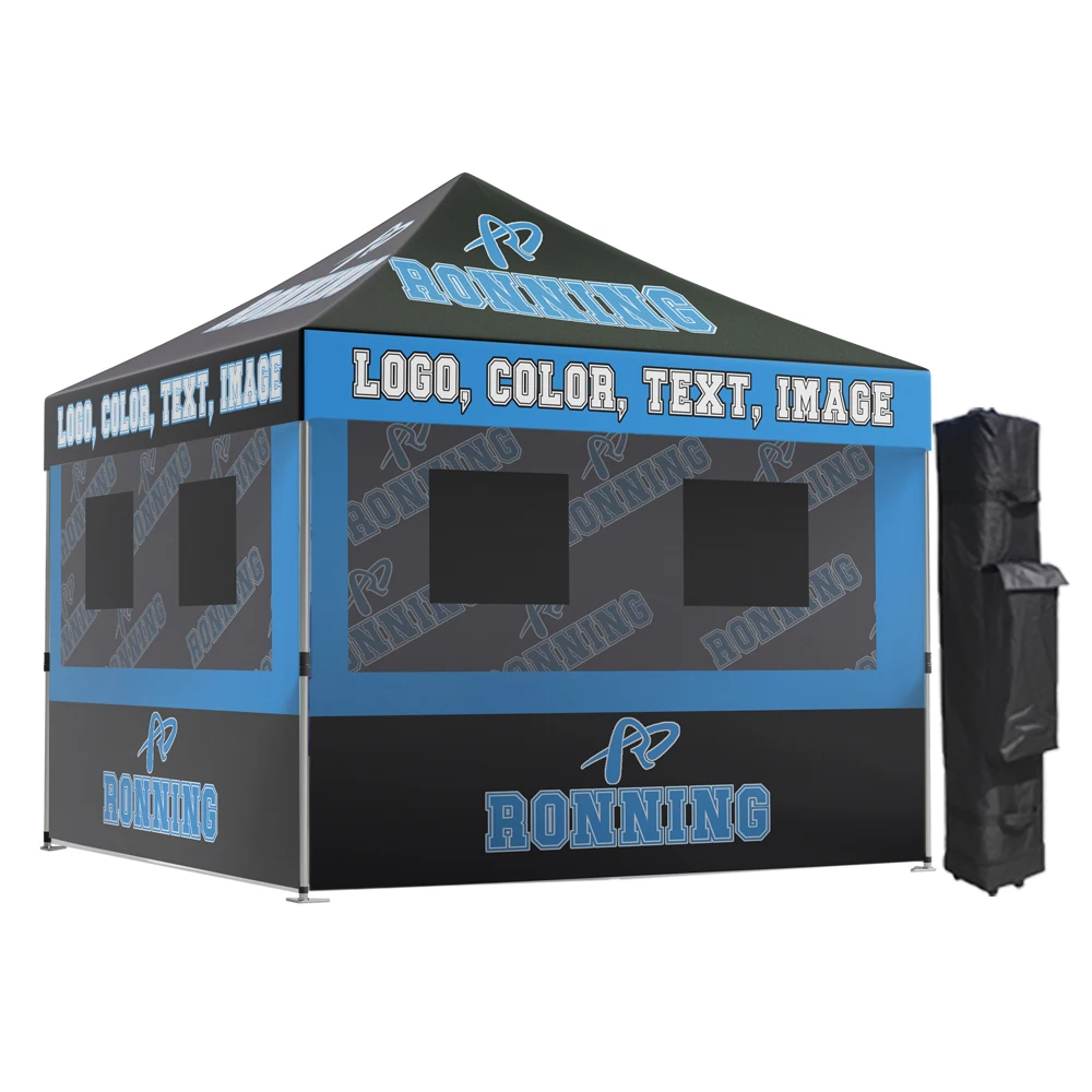 2025 Trending Promotional Outdoor Custom Food Ez up Tent Canopy Trade Show 10x10 Aluminum Alloy Advertising Tent