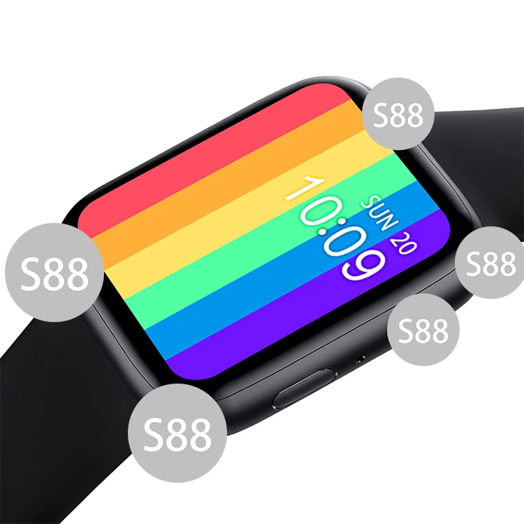 

S88 Smart Watch BT call 50 Watch Faces Games with Knob Button Heart Rate Fitness Tracker Sport Wrist band Watch 6 S88 Smartwatch, White,pink, black