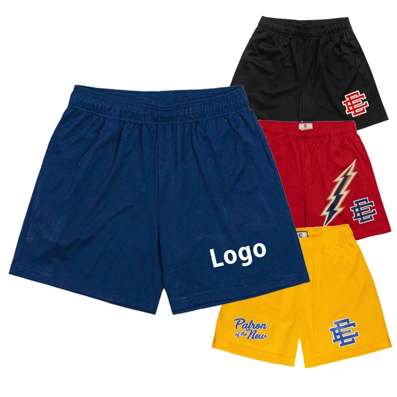 

Custom Logo Blank Mesh Shorts EE Eric Emanuel Style Gym Shorts Men Mesh Shorts, Black