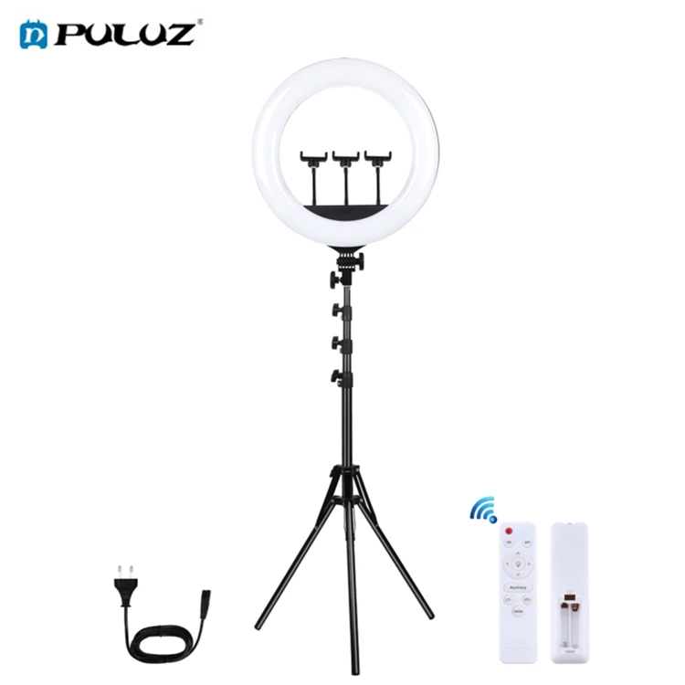 

18 inch Puluz Led Ring Light With Tripod Selfie Ring Light Vlogging Photography Youtube Makeup Video Lights Kit