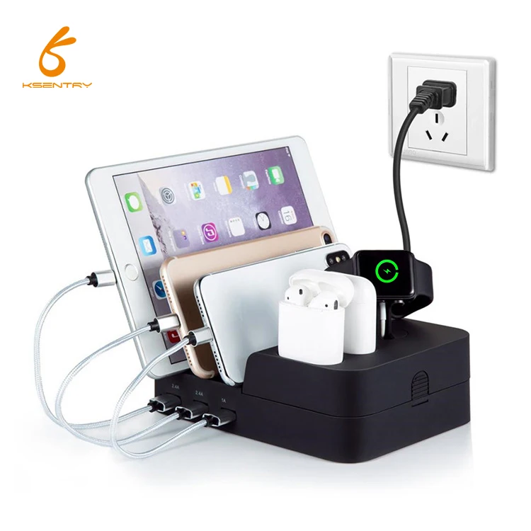 

New Arrival 6 USB Mobile Phone Charging Station Multiple usb Charger Station, Black