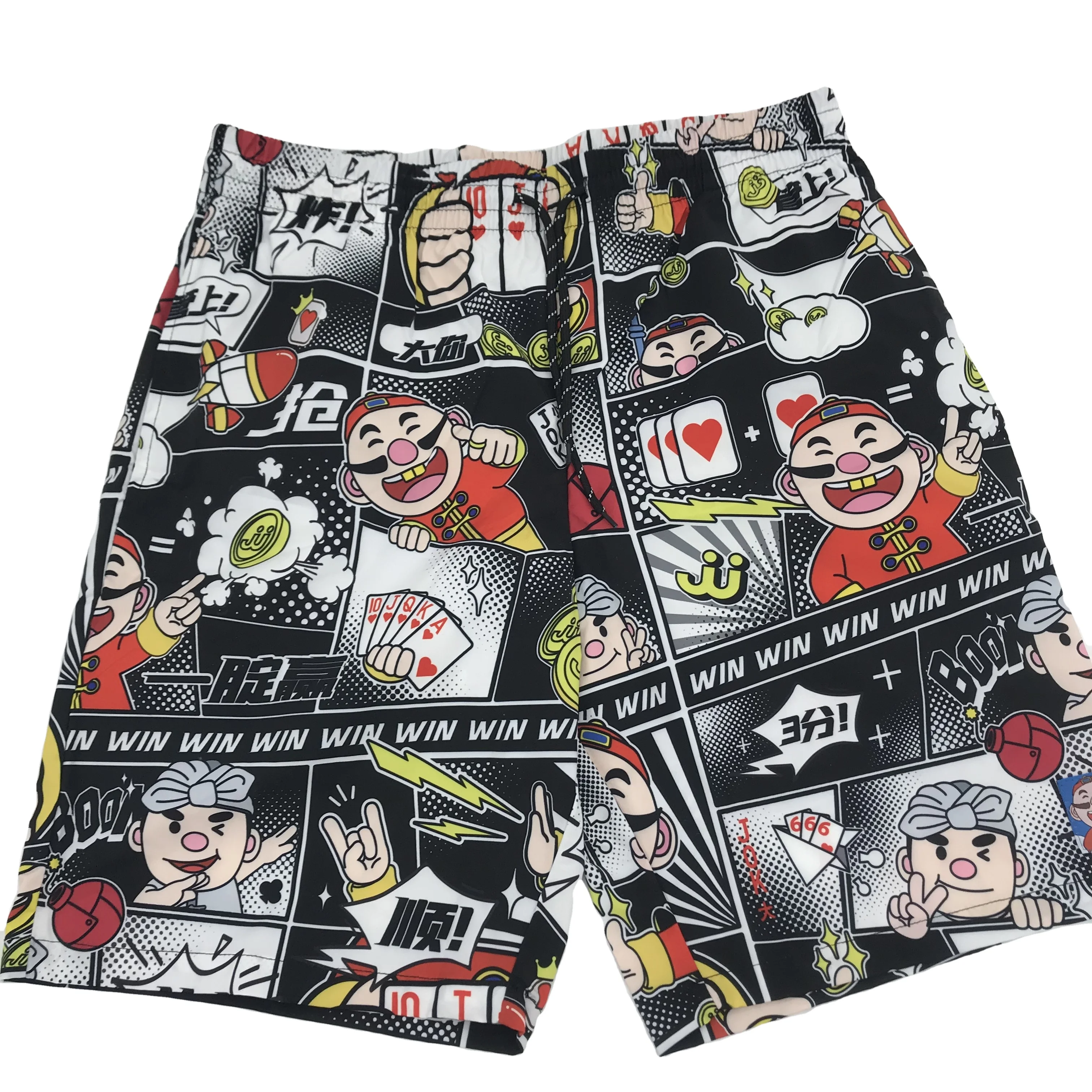 

YKH 100% pure polyester fabric shorts for men custom private logo on shorts breathable and cozy lining men's shorts