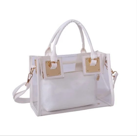 

Summer European and American women bag transparent two piece set of fashion handbag with jelly bag, Customizable