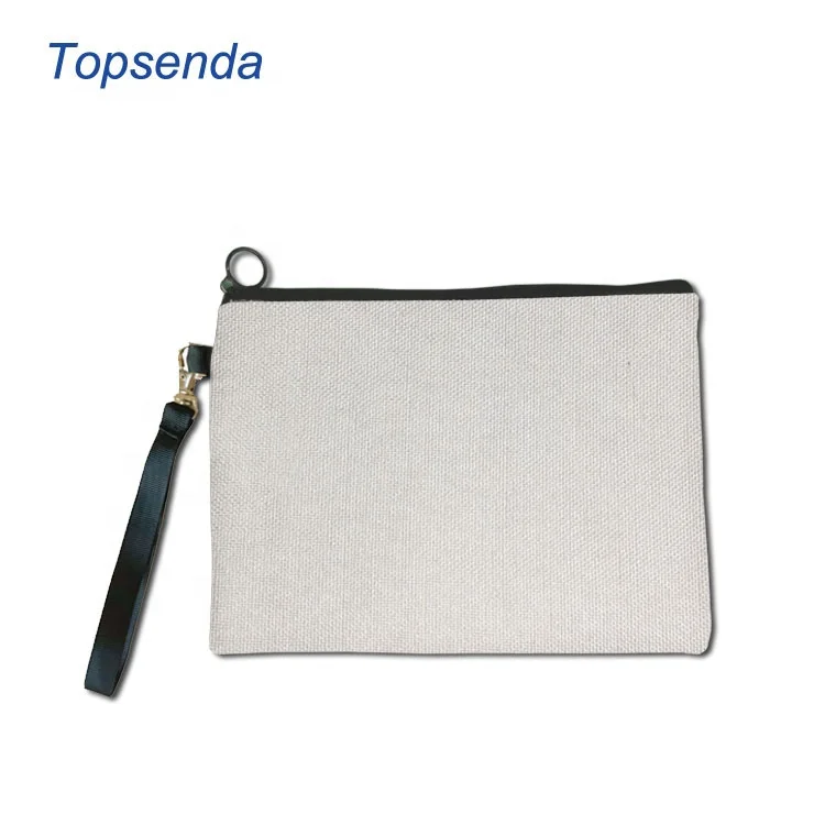 

Wholesale Polyester Custom Wristlets Cosmetic Bag Sublimation Blank Linen Makeup Bag