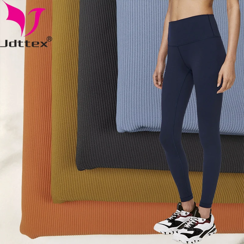 Jdttex Polyamide 74 Elastane 24 High Elastic Soft Stripes Small Ribbed Elastic Fabrics for Clothing