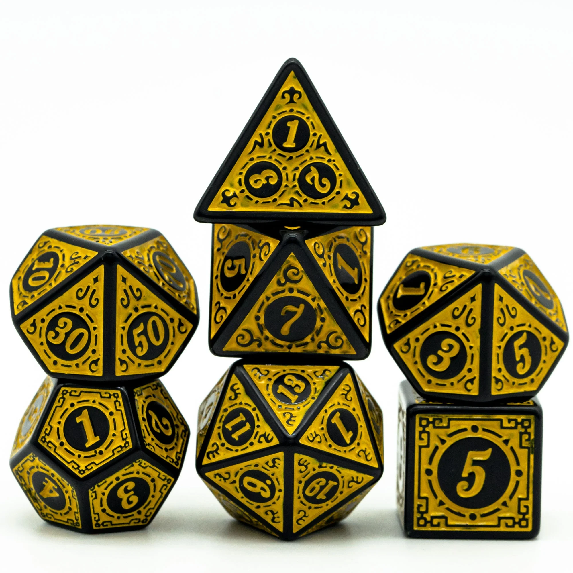 

Udixi Polyhedral DND RPG Dungeons and Dragons Acrylic Dice Set Pattern Yellow