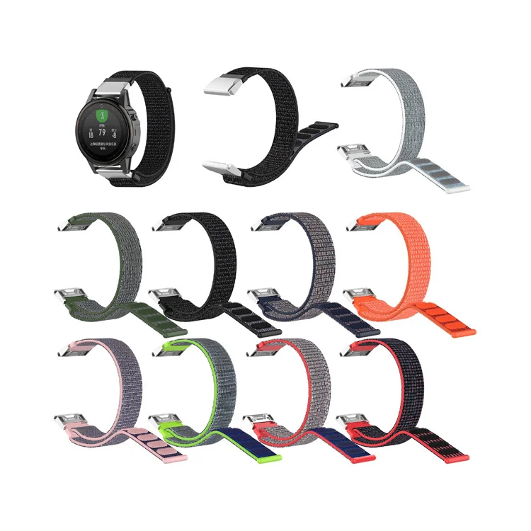 

Nylon Watchband Wrist strap for Garmin Fenix 6X 6 6S Pro 5X 5 5S Plus 3 HR Band 20 22mm Easy Fit Quick Release 26mm Wristband