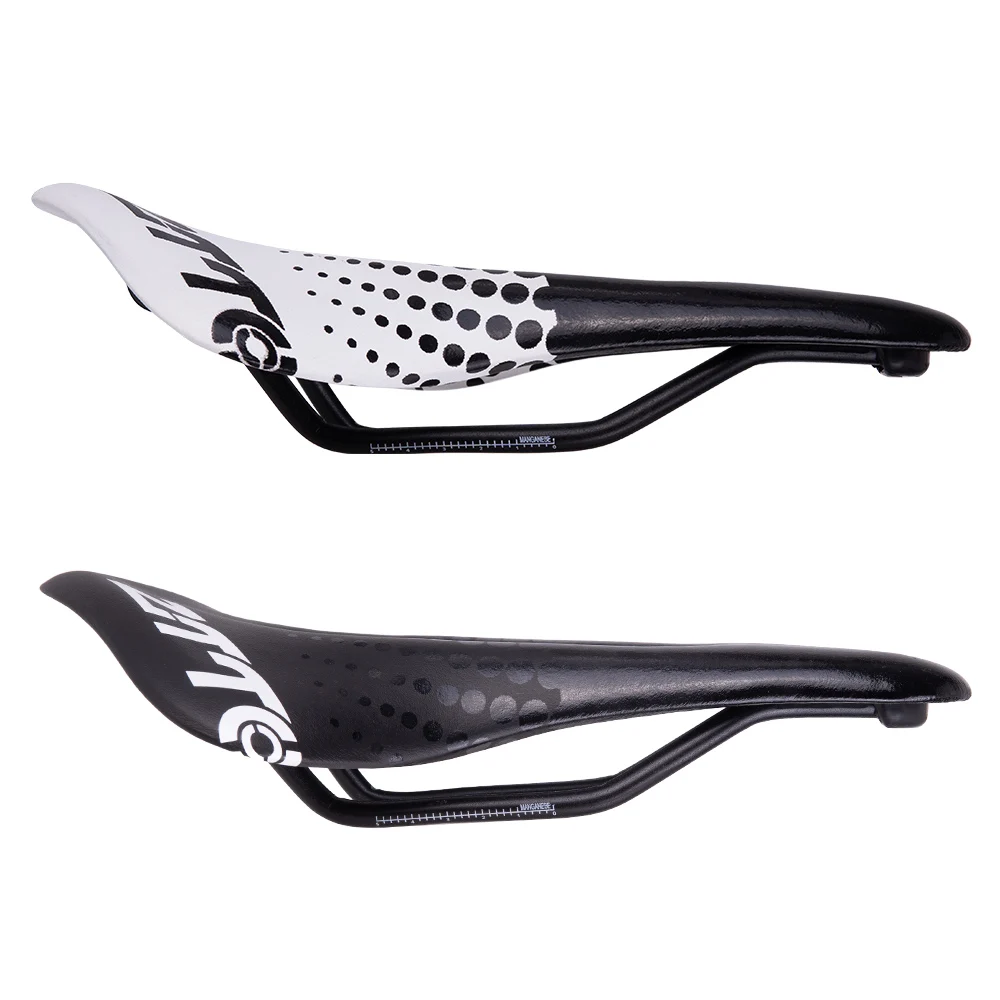 

ZTTO Road Bike Bicycle Saddle Ultralight Racing Seat Hollow Ergonomic Design Cr-mo Seat Rail 145mm Wide Black Withe Polka Dots, Black, black and white mixed