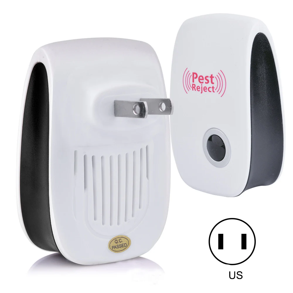 

American standard and European standard Electronic ultrasonic pest repeller for mouse roach mosquito pest repeller, White