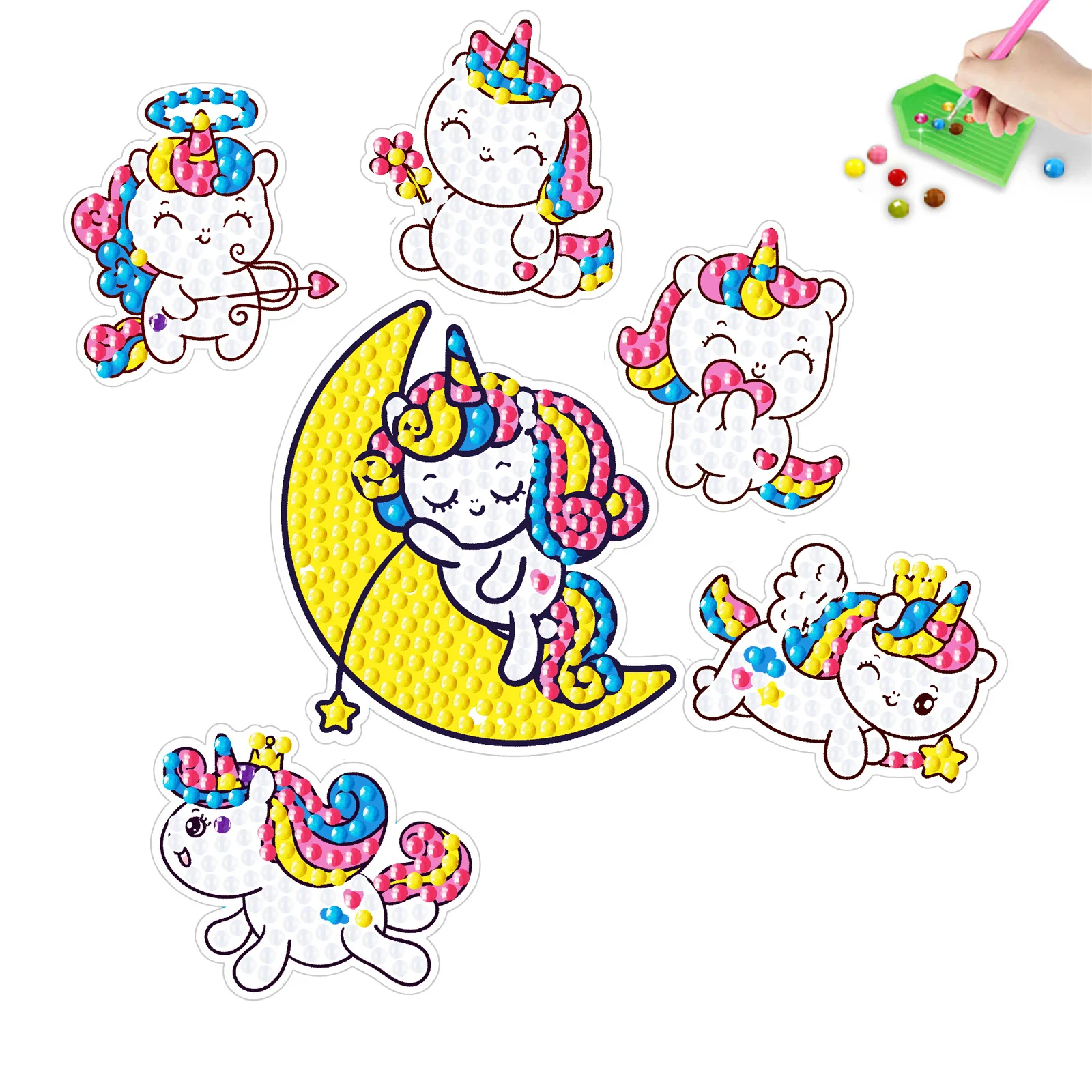 

DIY Diamond Painting Sticker 5D Children Gift Cartoon Animal Set Beginner Mosaic Art Stickers Kit Handmade Crafts for Kids