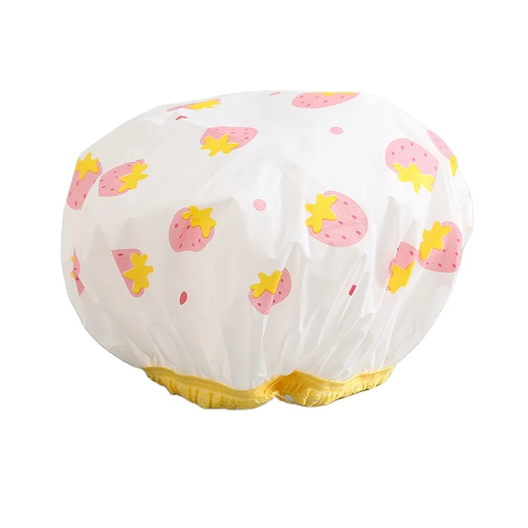 

Kitchen Smokeproof Hat Fashion Thickening Bathing Shower Makeup Cap Waterproof Shower Cap, Cake, candy, strawberry, bow, flower, seashell