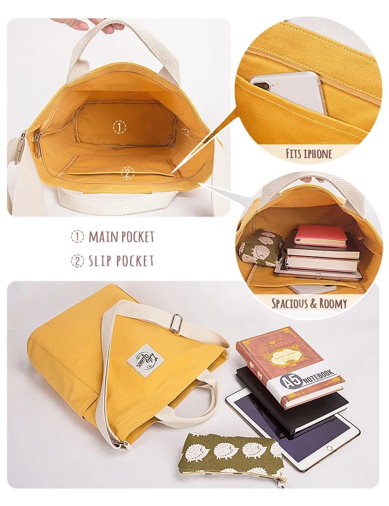 Canvas  cross body bag book 