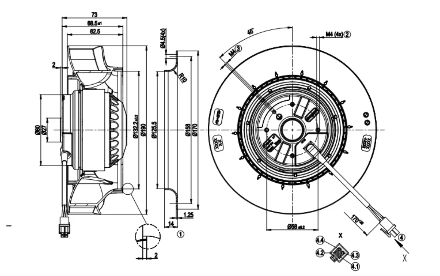 Centrifugal Fan, R2E190-RB86-12, 230V, 190mm, HRV - detail 12