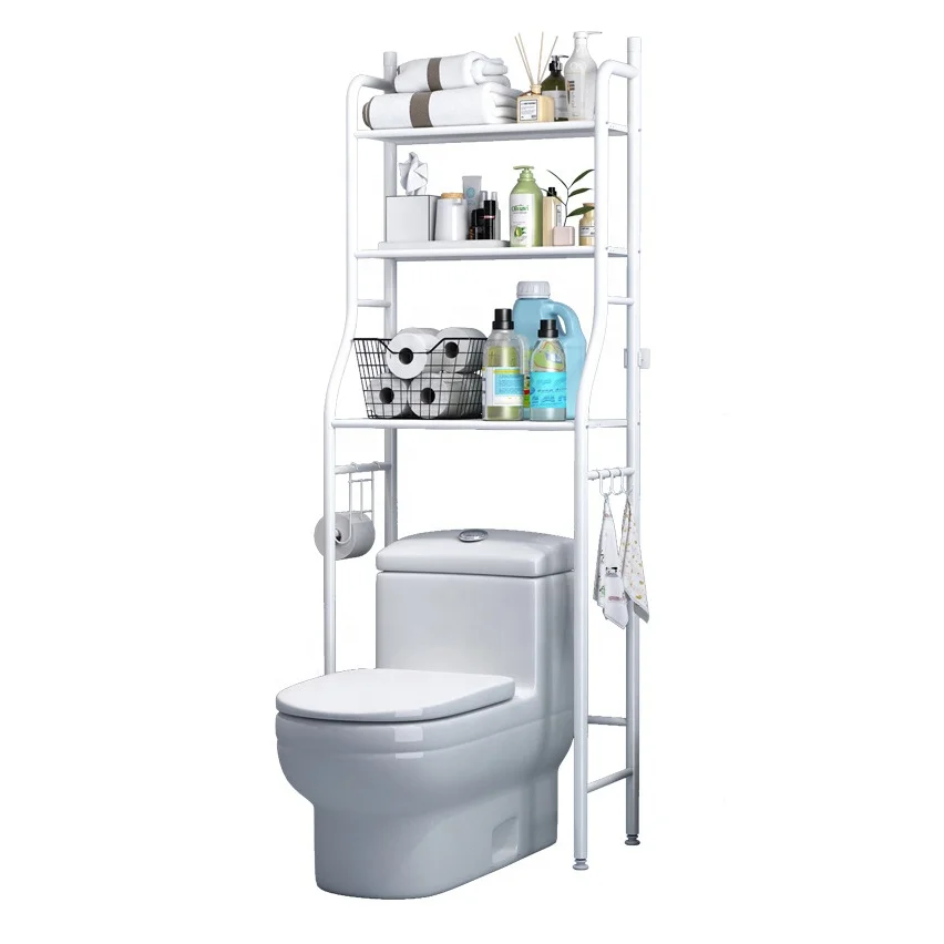 

Wholesale cheap multifunction toilet storage rack 3 layer Bathroom storage holders & racks, Silver, white, black