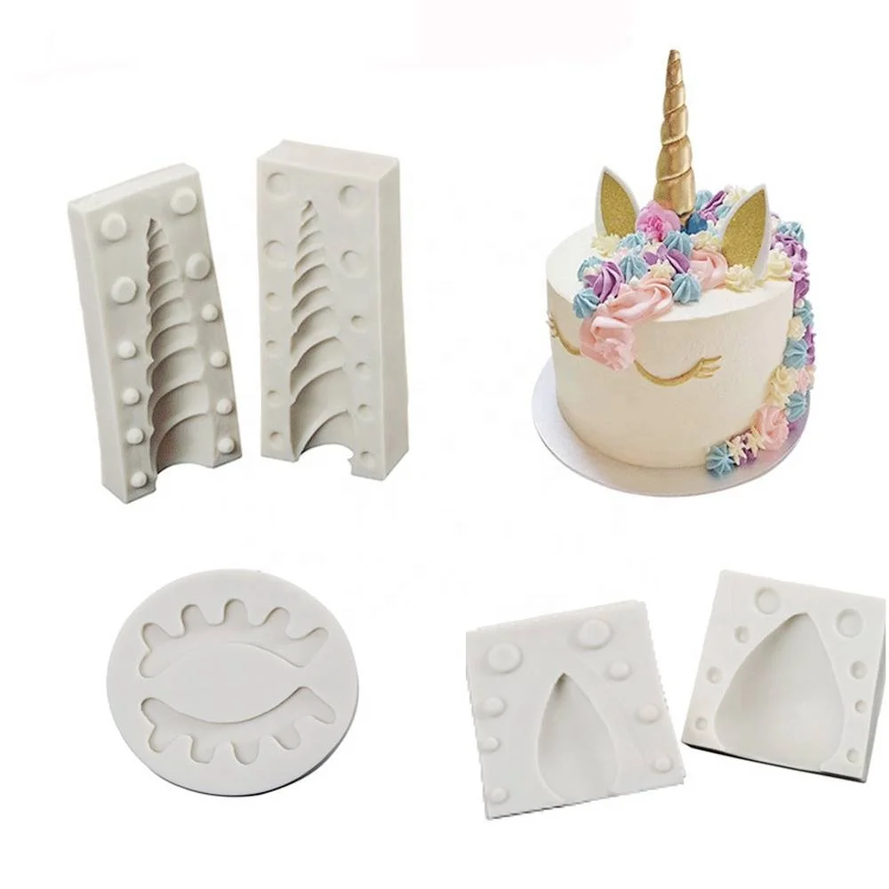 

DIY Unicorn Eye Silicone Mold Baby Birthday Cake Decorating Tools Unicornio Fondant Chocolate Candy Clay Gumpaste Molds, As shown