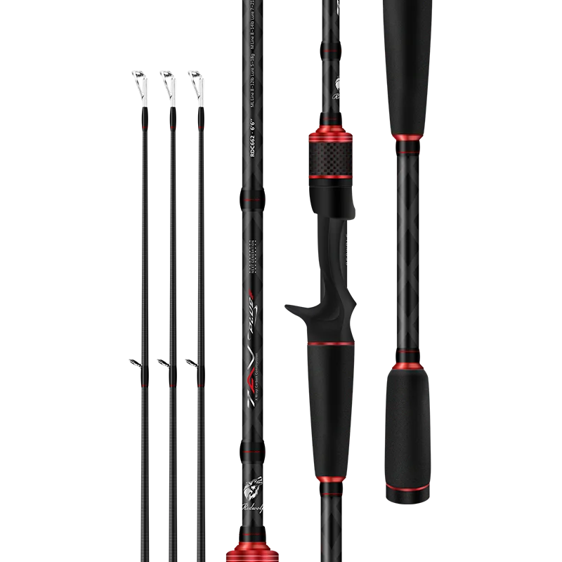 

RedWolf TAV PLUS Spinning Fishing Rod 3 Tips 1.98m- 2.43m M ML MH Power 2 Sections Carbon Casting Fishing Rod