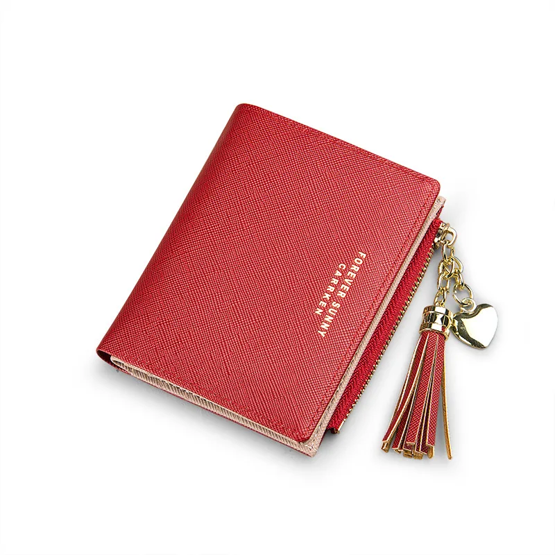 

SW1079 Low Prices Korea Minimalist Style Short Slim Cardholder Lady Hand Zip Wallet, As pictures