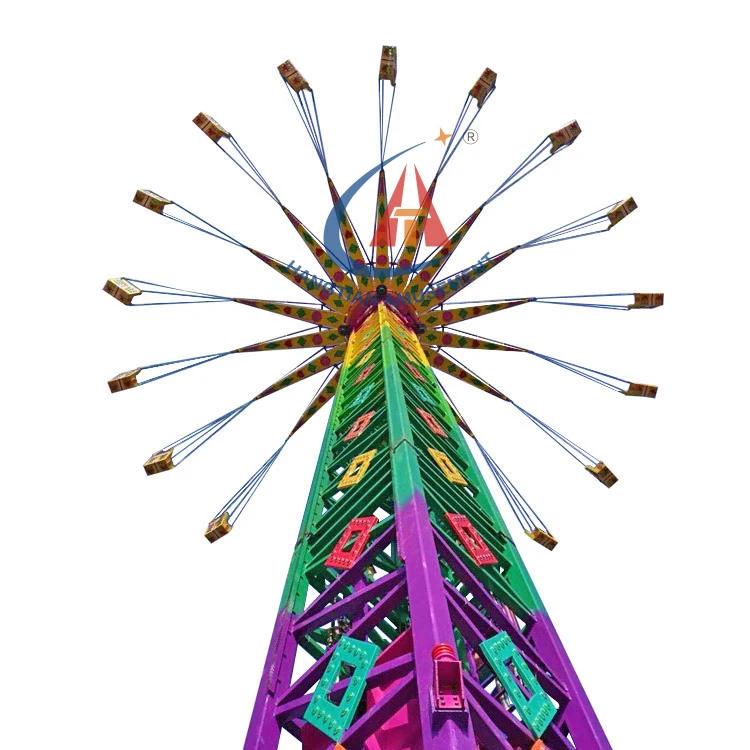 Discount! factory sale funfair thrill amusement free flying ufo fall tower rides
