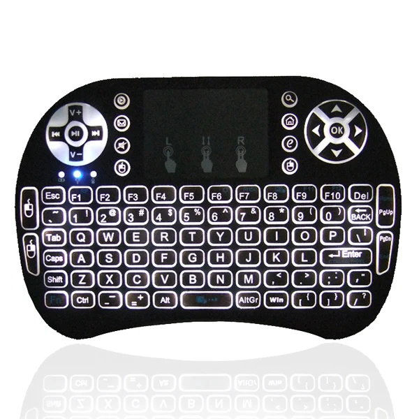 
Hot Sale Cheap Backlit 2.4GHz wireless touchpad with 3 color i8 mini keyboards for Smart TV Android Box 