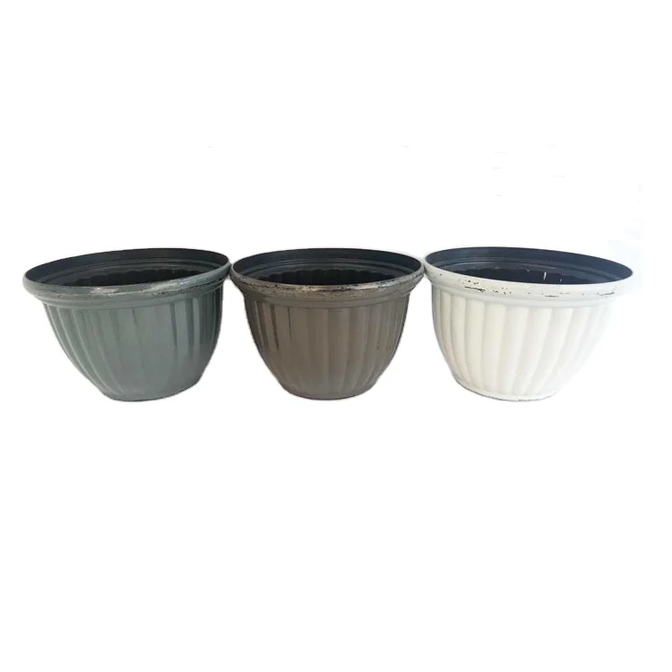 

Big Promotion Three Color Mixed Cheap Plastic Garden Flower Pot Planter