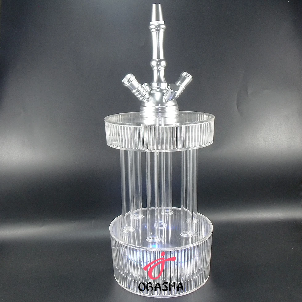 Wholesale Portable Acrylic Plastic Travel Hookah Cup Led Shisha Car Cup