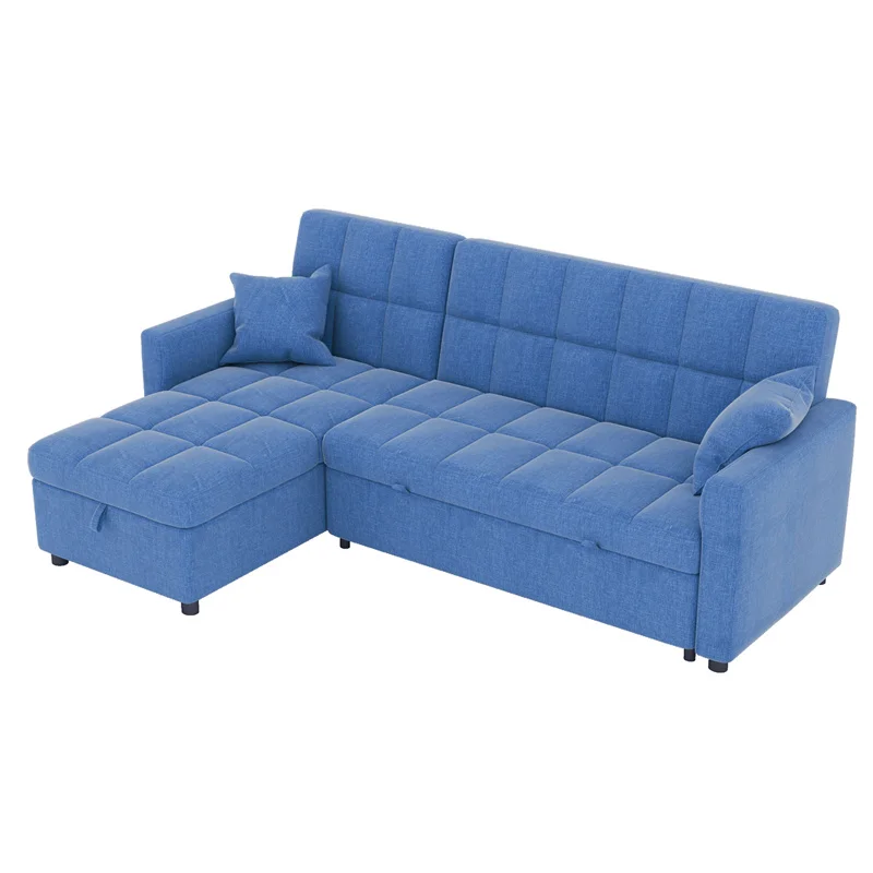 

Modern Foldable Sofa Bed Convertible Living Room Sofas L-shape Fabric Sofa Cama, Optional