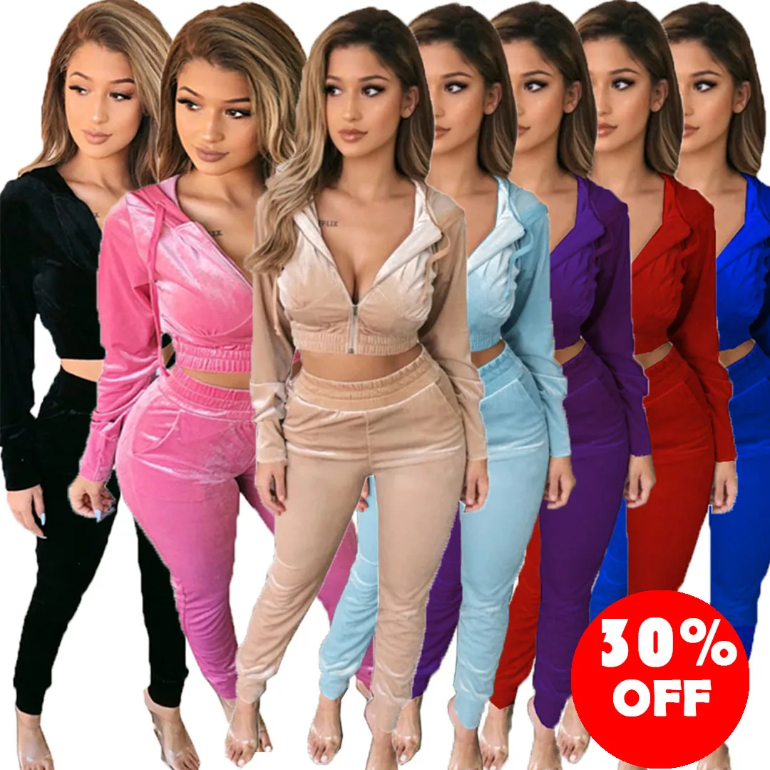 

Fleece woollen sweater hoodies 2 piece suits women fall dress clothes sets womens clothing two piece fashion outfits jogger, As picture