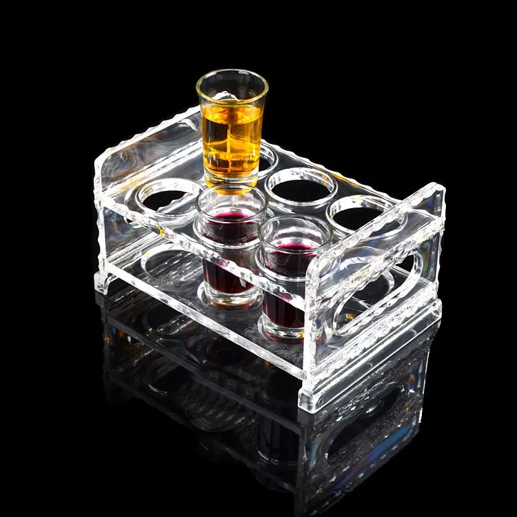 Custom Wine Glass Cup Holder Organizer Acrylic 2 Rows Drinkware Liquor