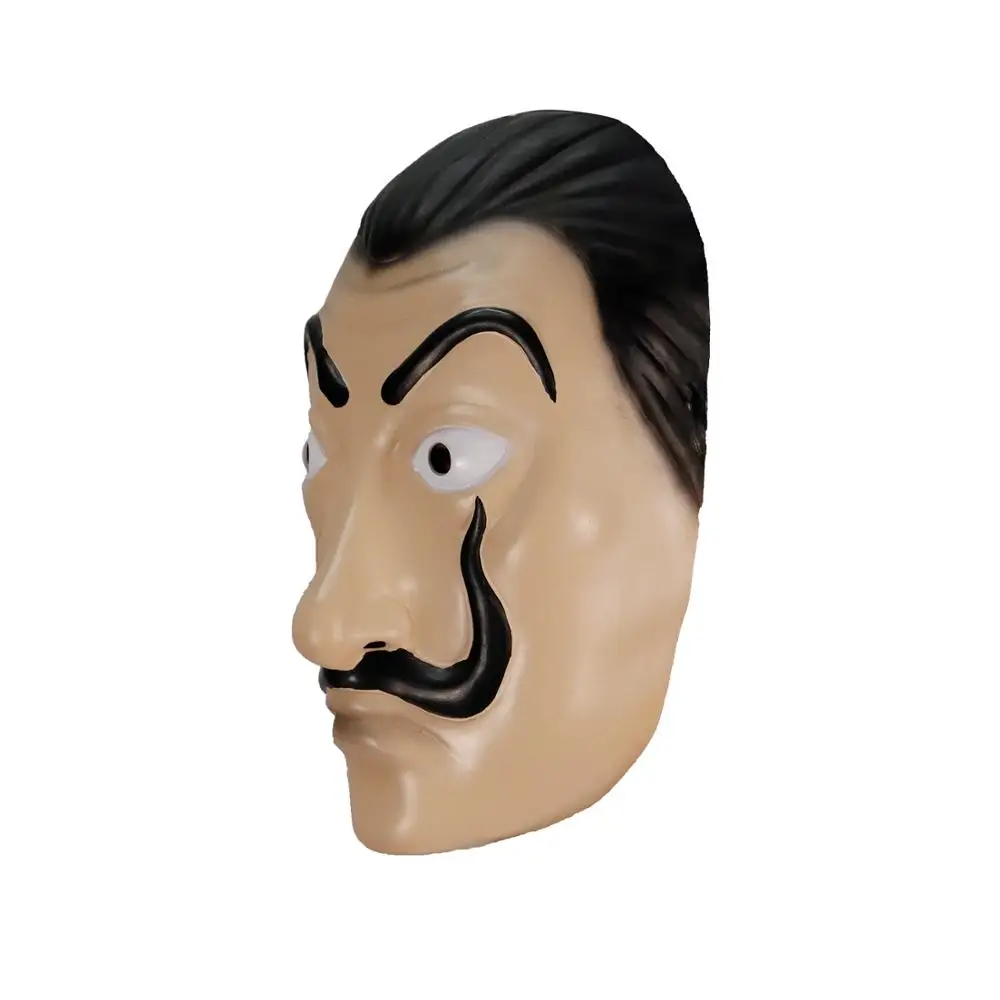 
Molezu Wholesale Custom Halloween La Casa De Papel Face Mask Salvador Dali Cosplay Movie Latex Mask Realistic Party Mask 