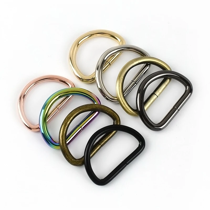 

MeeTee F4-6- Alloy D Ring Buckles Clasp DIY Garment Clothes Luggage Sewing Handmade Bag Purse D Rings, 8 colors