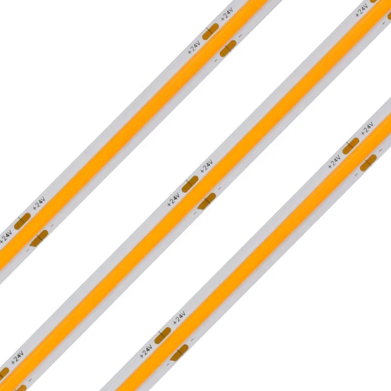 High Lumens 585-595nm yellow color IP20 Cob Led Strip 10W/M 24V Led Stripe