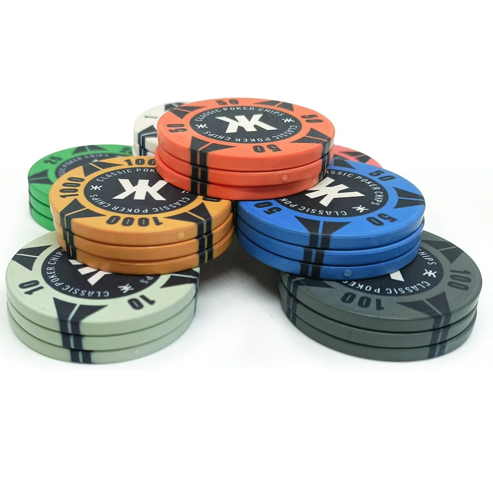 

Classic Custom ept can be printed 39mm ceramic poker chips 10g factory supply for casino game, Colorful