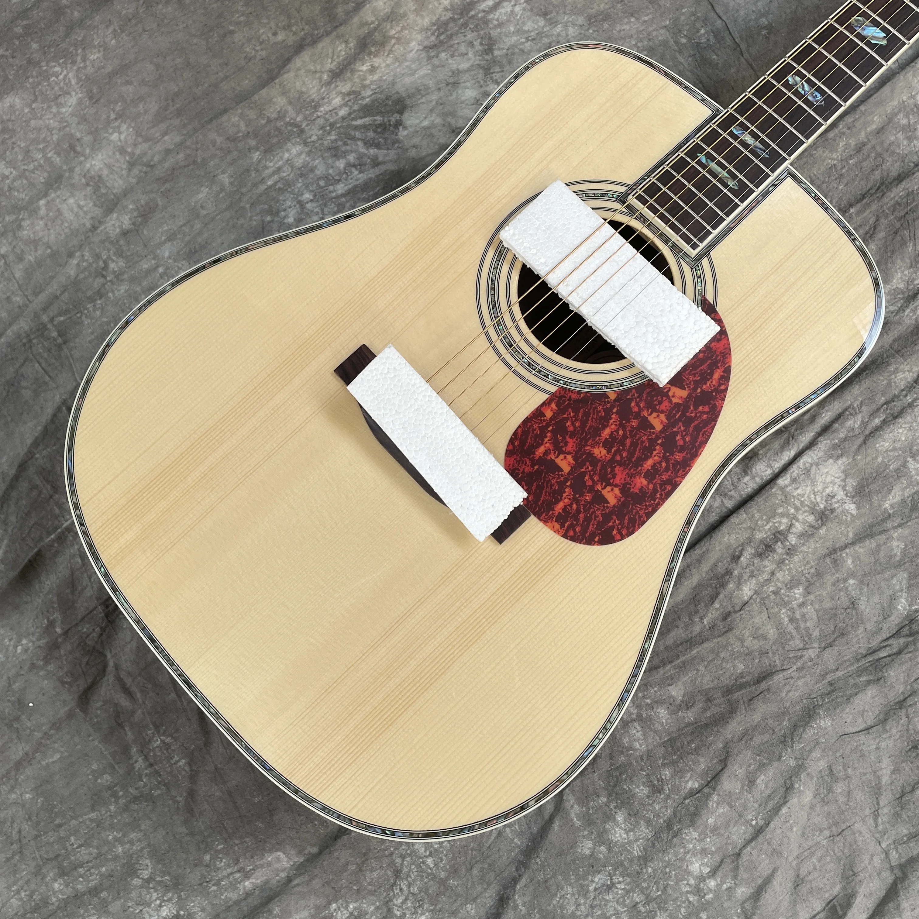 New Solid Spruce Top Glossy Finish Acoustic Guitar D Type 45 Model 41" Abalone Inlaid Abalone Binding 20 Fret NO EQ