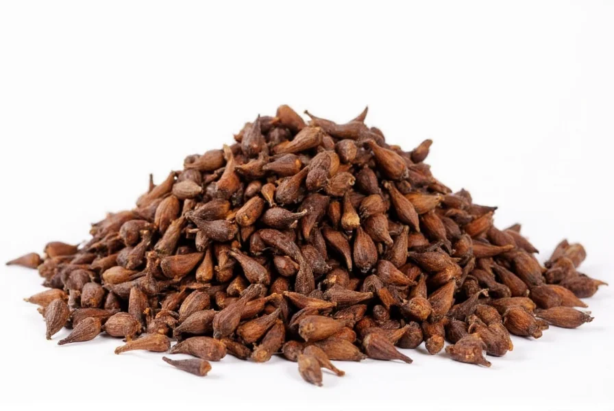 Close-up of whole cloves and clove oil for dental application