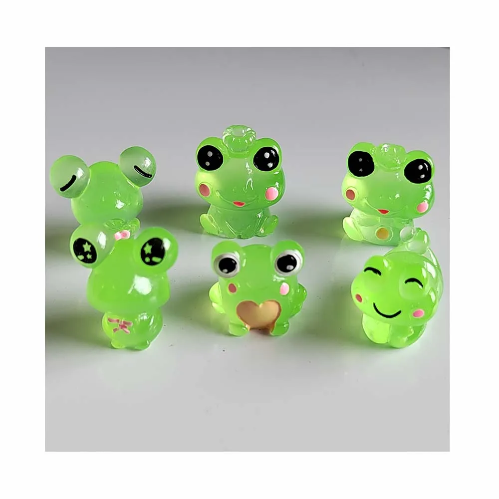 Luminous Frogs Mini Figurine Micro Landscape Decoration Cute Frog Fairy Garden Miniatures Home Decoration Accessories
