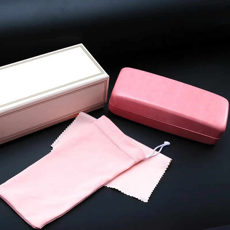 

Guvivi New glasses leather case eye glasses packaging box glasses cloth pouch set