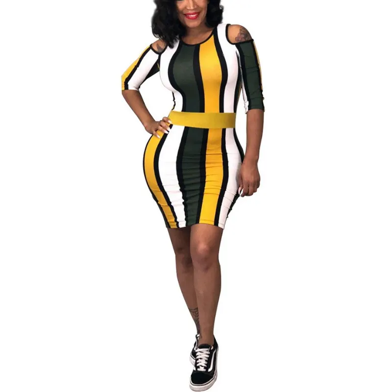 

New Arrivals For 2020 Summer Casual Fashion Sexy Strapless Print Short Dress Women Tight Strip Dresses Clothing, As picture