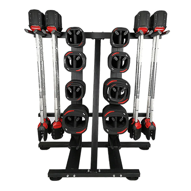 

Exercise Workout Free Weight Training Home Gym Fitness Equipment Adjustable Dumbbell Barbell, Black+red