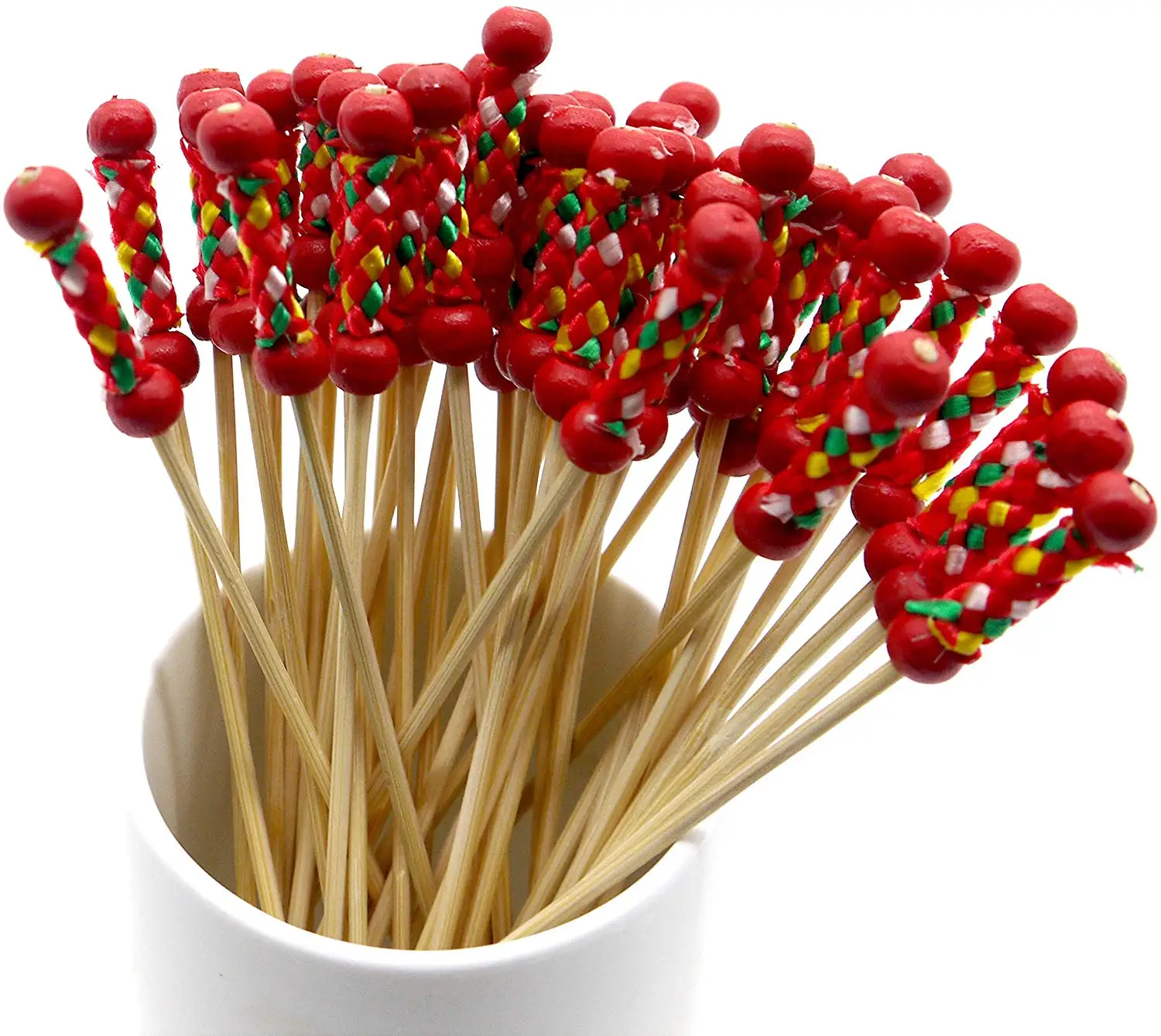 multi color ball stick decoration food pick cocktail pick