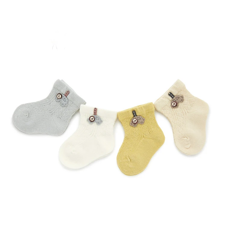 

2020 wholesale natural cotton custom knit crew length winter baby non slip baby socks, Picture