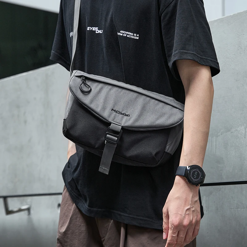 MOYYI National Letter Fashion Waterproof Crossbody Bags for Men Polyester Shoulder Messenger Bag School Travel Waist Bag