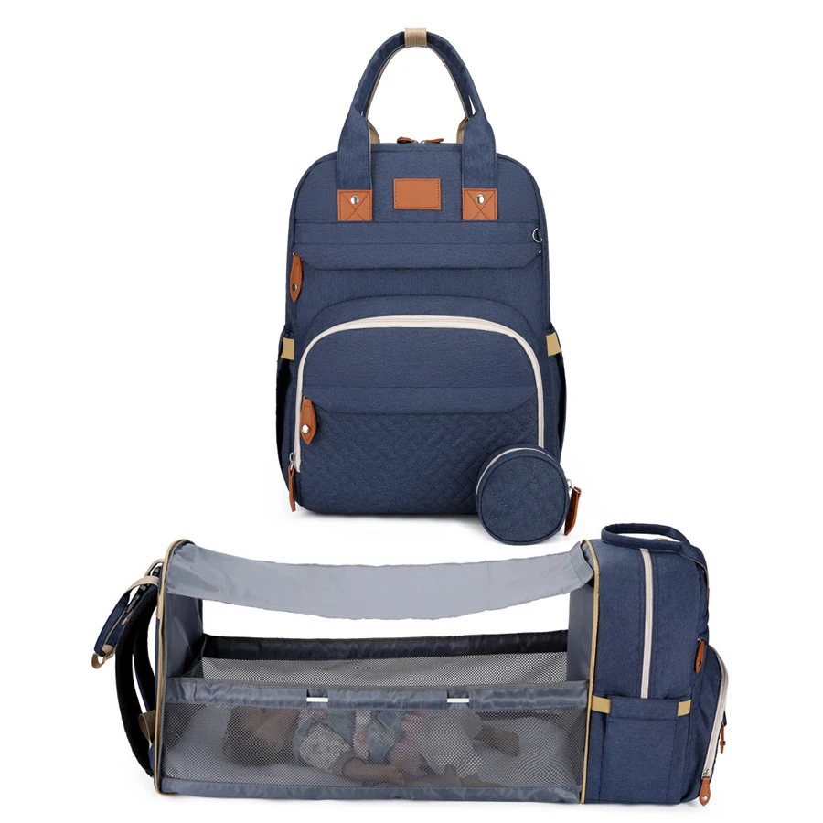 

5 in 1 Diaper Bag Backpack with Changing Station Bassinet Pad 3 in 1 Diaper Bag Travel Baby Bag with Portable Crib