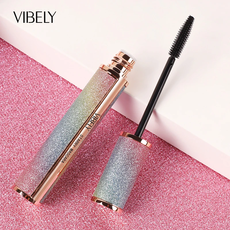 

Lasting Natural Lightweight Fibers Longer Eyelashes Waterproof Shining Starry Mascara, Carbon black