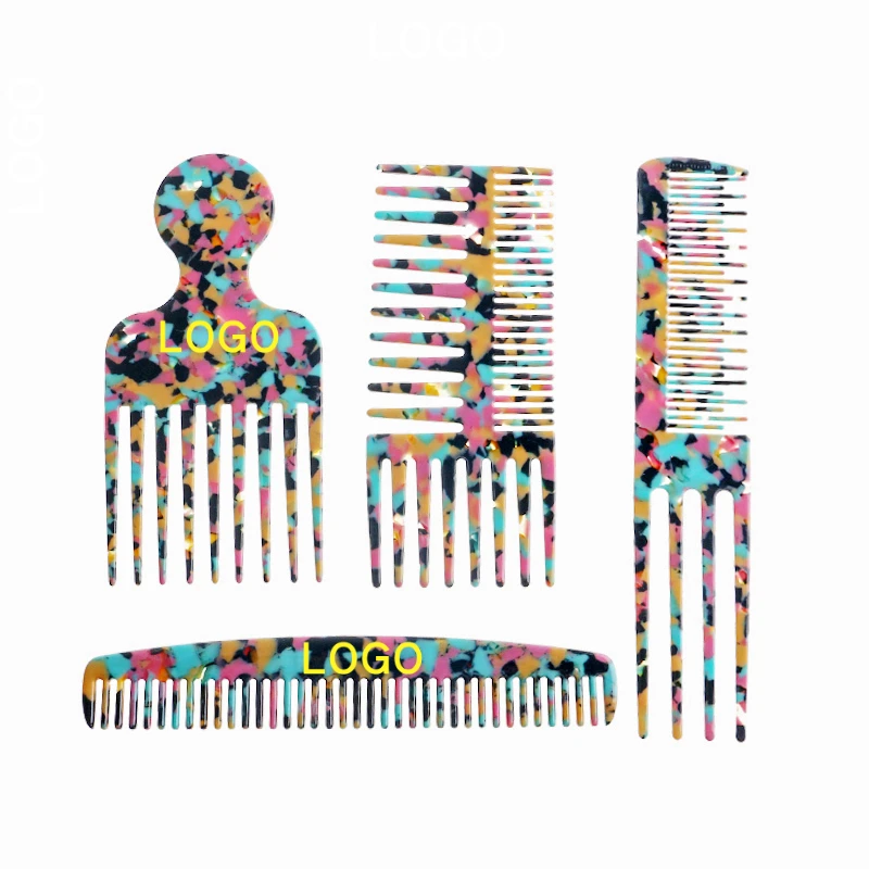 

2021 New Hair Styling Brush Comb Insert Afro Hair Pick Fork Comb Brush wide tooth comb for women