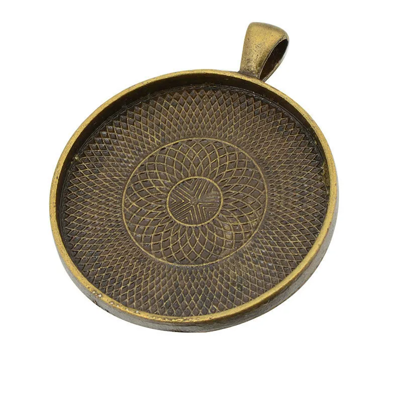 

diy Time Gem Jewelry Accessories Single Hanging Round 35 40mm Alloy Bottom Necklace Keychain Pendant Pendant