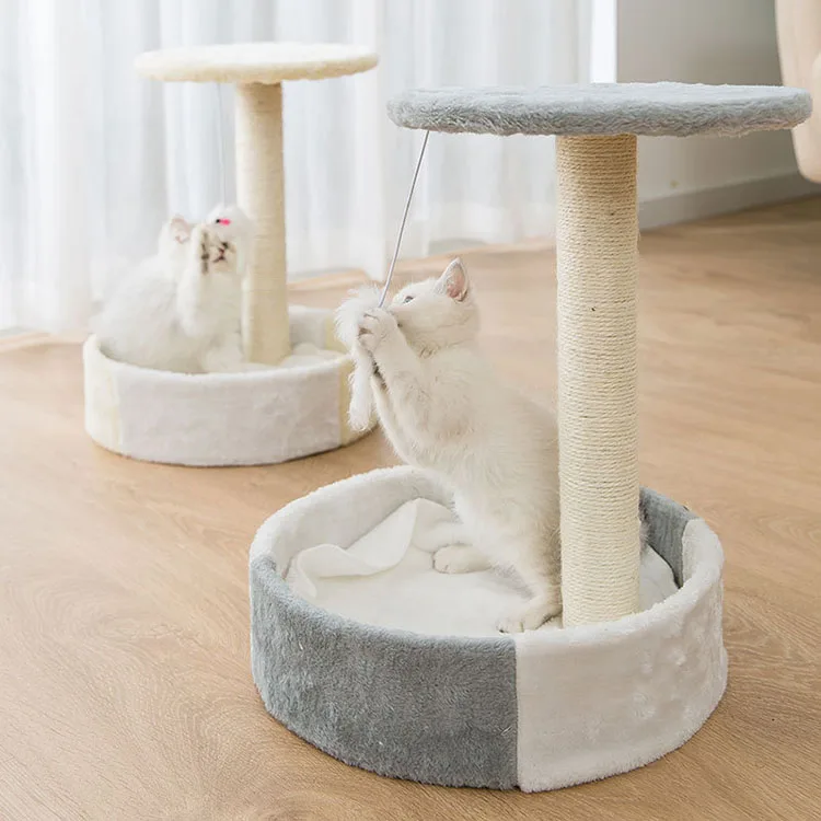 

Hot Sale Pet Products for Kitten Sisal Katzen Scratch Post Funny Cat Tower Tree House