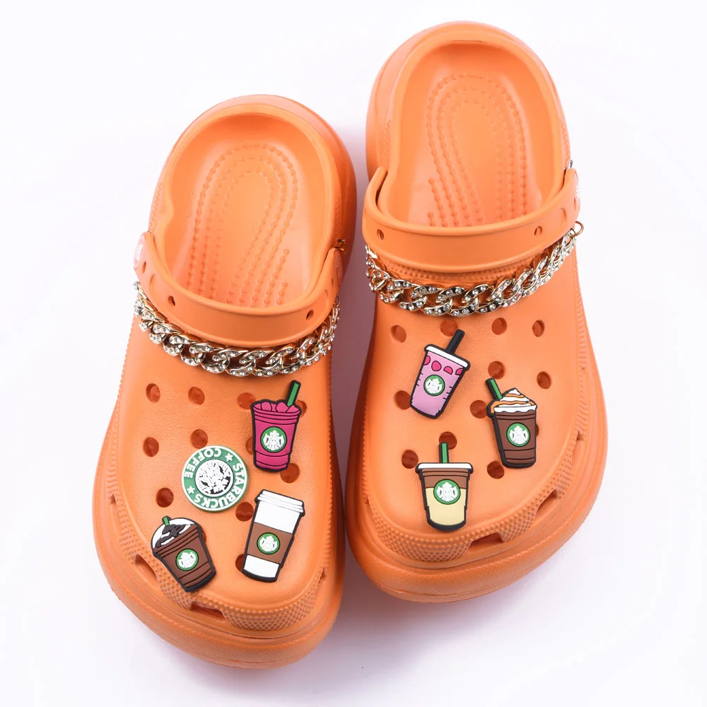 

6pcs PVC Shoes Decoration Fit For Garden Shoes Sandals Croc Ice Cream Shoes Buckle Kids Gifts Girls