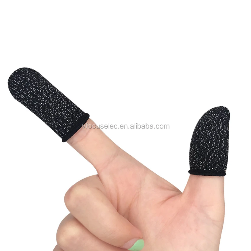 

Mobile Games Anti-Sweat Fingertips Finger tips Finger Sleeve for pubg sweat resistant sweat resistant mobile gaming fingertip, Black